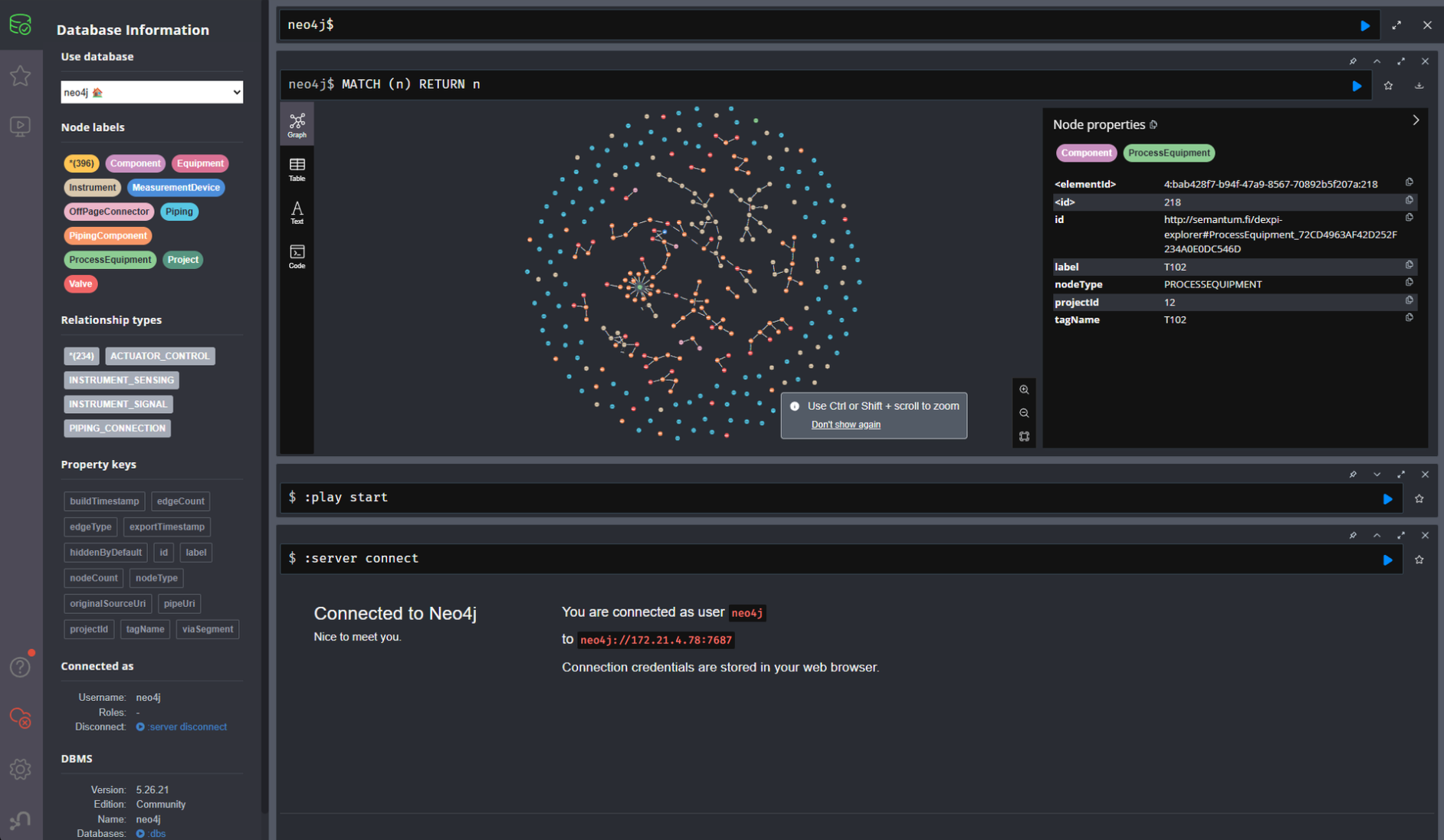 Neo4j Knowledge Graph from P&ID data